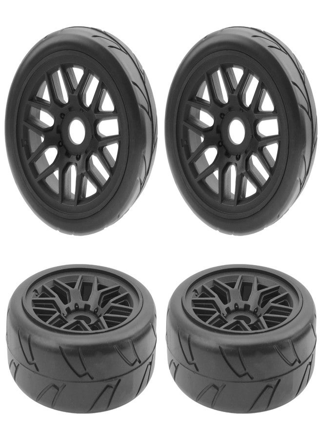 Vgoohobby 4Pack Vgoohobby 17mm RC Wheels and Tires 104mm 1/8 Off Road Buggy Rubber Street Tires Compatible with Arrma Typhon Talion 6S Redcat Tamiya HPI Losi Kyosho Hobao 1/8 RC Off Road Buggy (14 Spoke) - Image 3